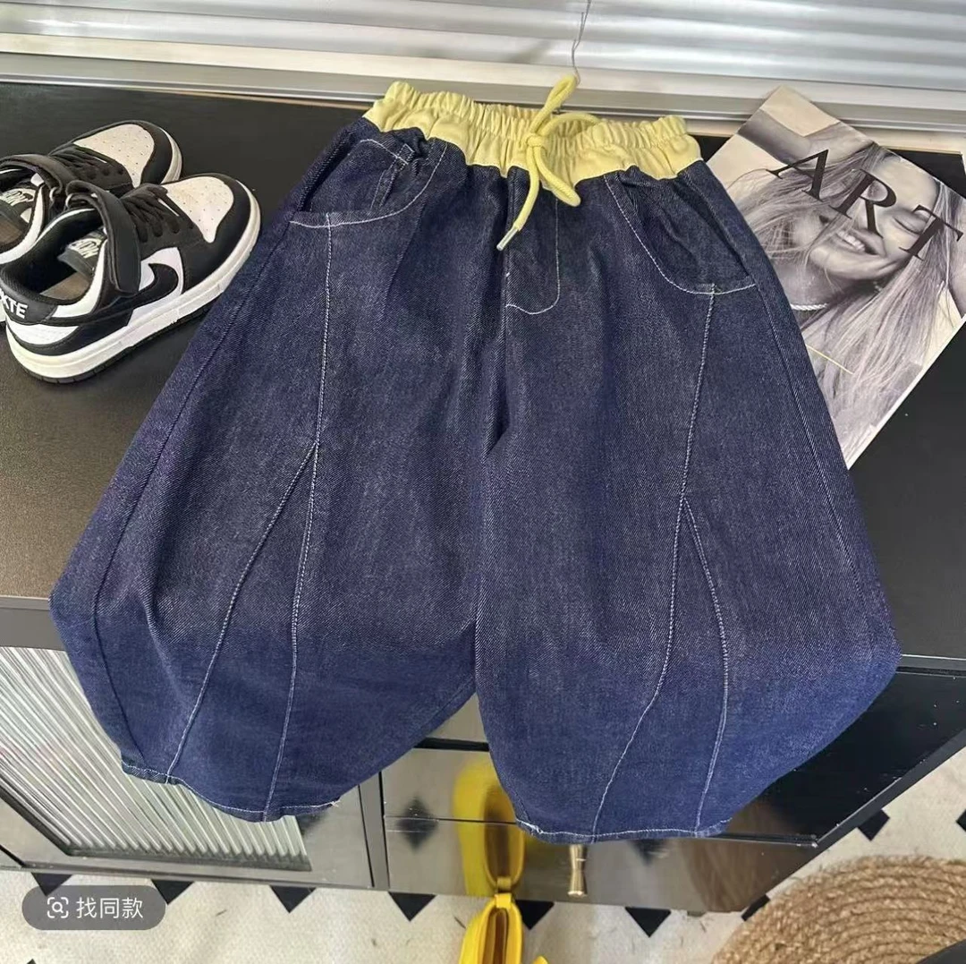 春季中腰高腰冬季牛仔裤短裤牛仔裤中大童中裤韩版