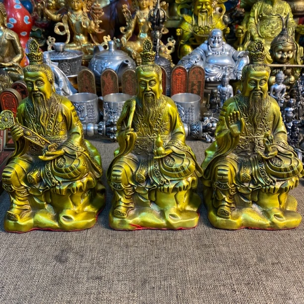 纯铜精工三清像坐像摆件
