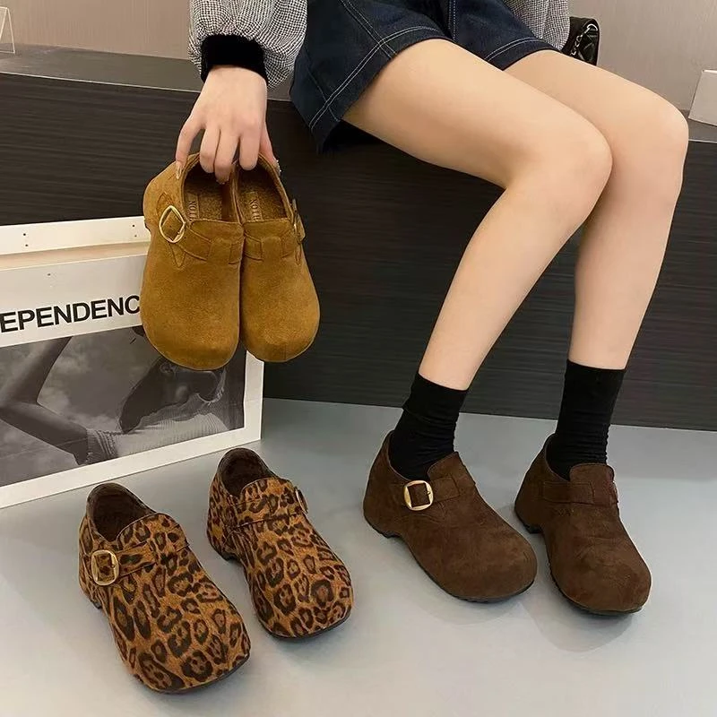 秋冬休闲款法式女新款百搭软底豆豆博肯鞋0220-1