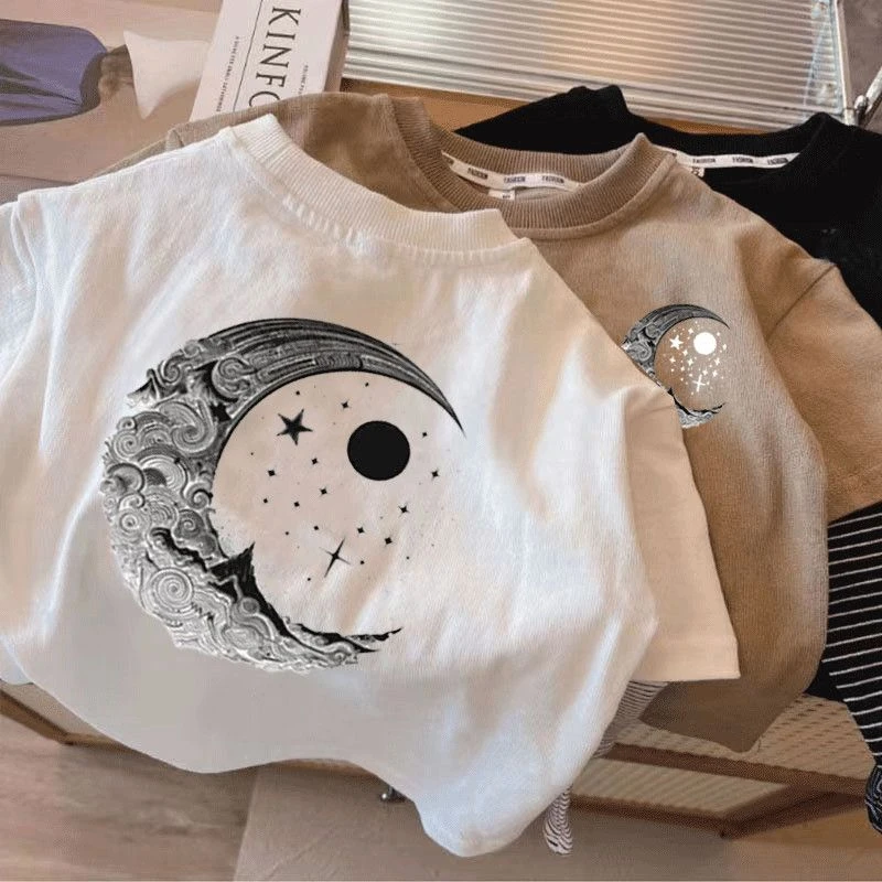 儿童纯棉长袖T恤男童春秋新款潮炸街爆款假两件宽松开学外穿韩版t