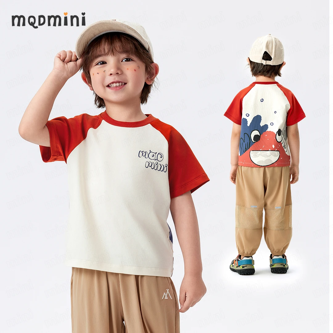 MQDMINI童装男童t恤短袖2025年夏季新款中小童印花冰感YFW
