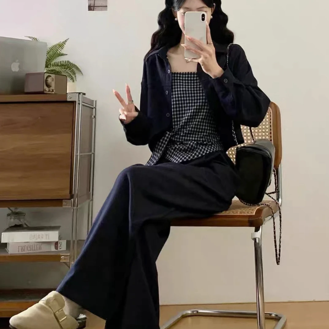 【满满】三件套仿牛仔套装
