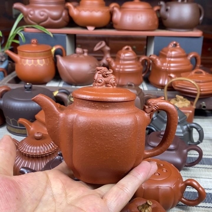 茶壶紫砂龙尊280cc原矿梨皮朱泥特价