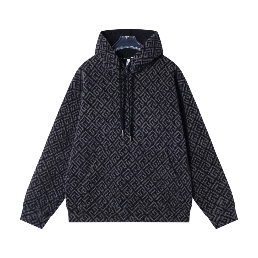 秋冬新款男士连帽套头长袖抽绳美式高街宽松百搭潮流上衣WY971