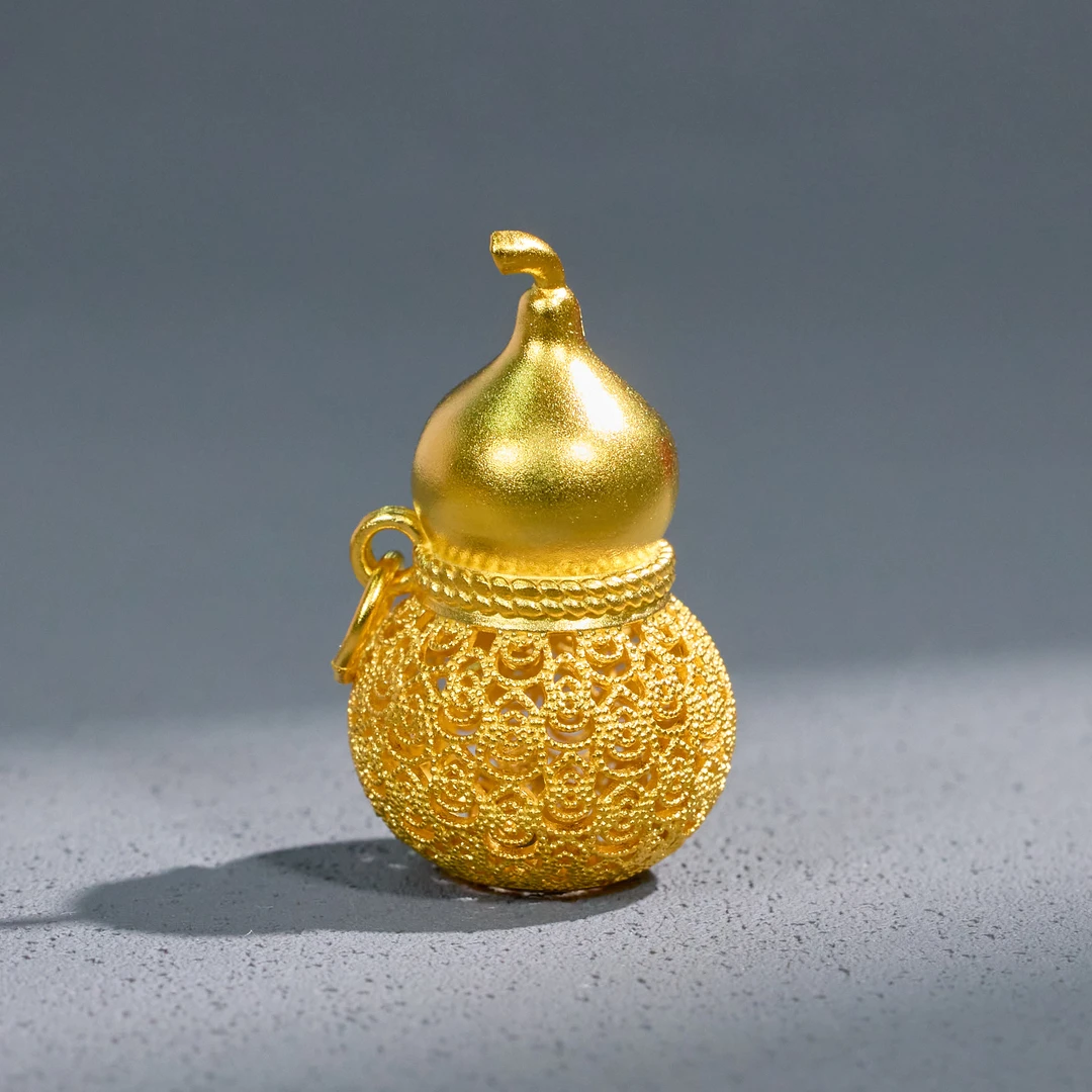 足银银制品 【歪歪】足银花丝葫芦吊坠（多样性发一）XB-R0454