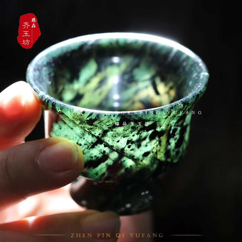 西藏墨脱皂石高档酒杯高脚杯小号高脚白酒原矿玉石养生白酒杯酒具