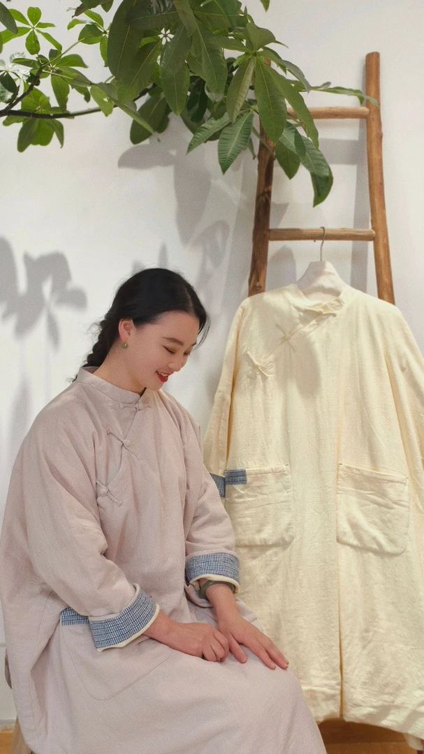 朴时如故【新中式摇粒绒袍子】复古手工盘扣