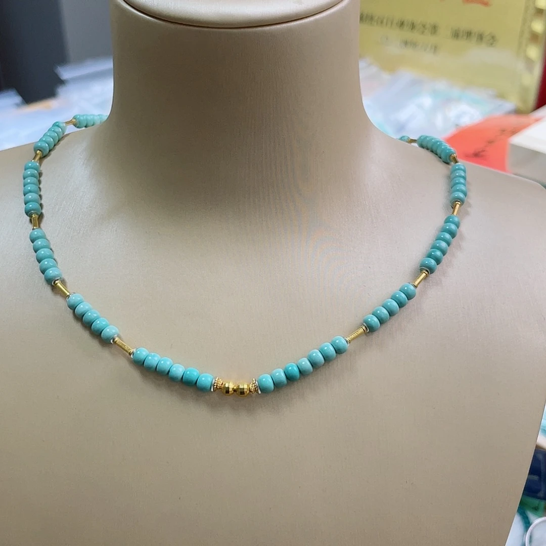 绿松石珠宝奇石18K金镶嵌