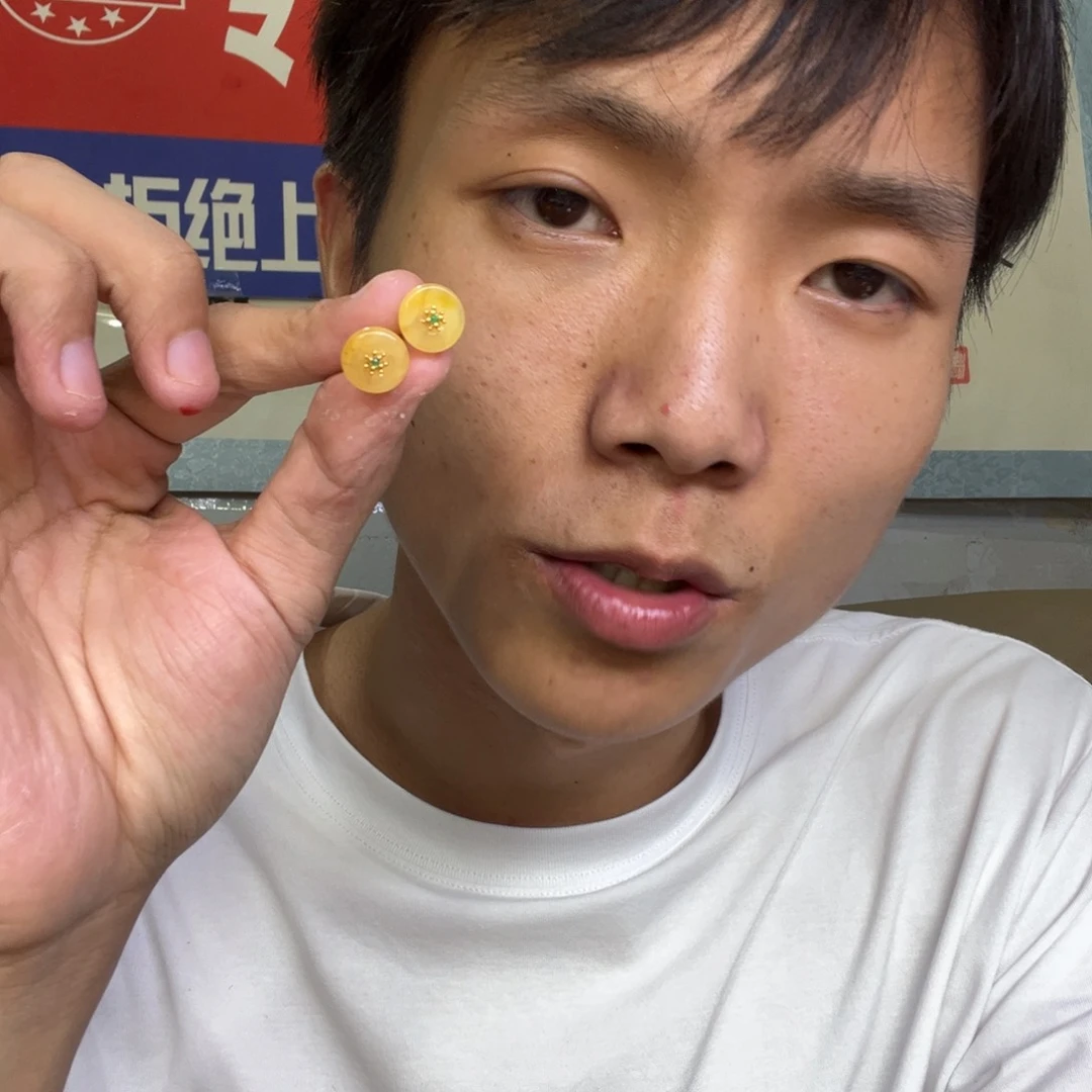 银S925镶嵌颈饰蜜蜡多样性高端老黄蜡蜜蜡耳钉