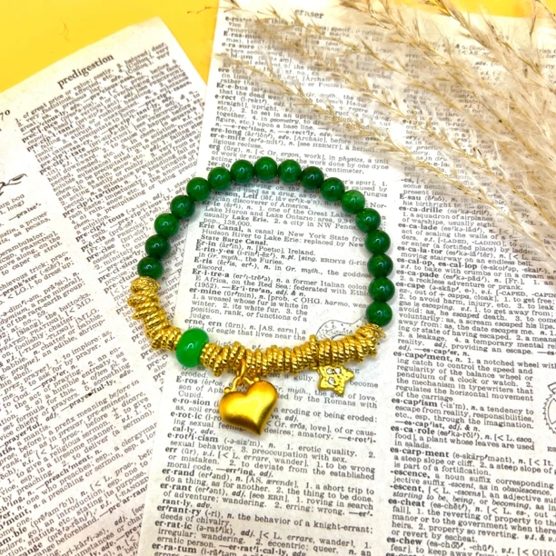 合金手链 「Richer」灰灰-10318441绿色青青爱心手串