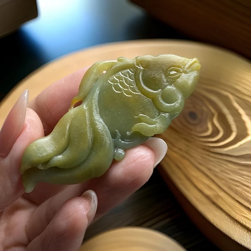 翡翠随行立体金鱼 如鱼得水 尺寸62*28*8.8mm