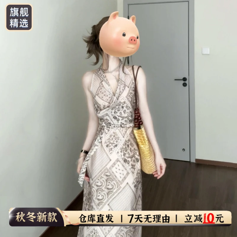 法式禅意仙气飘飘连衣裙子女夏季2025新款波西米亚纯欲慵懒风女装