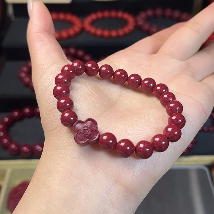 天然辰砂含尘砂手串