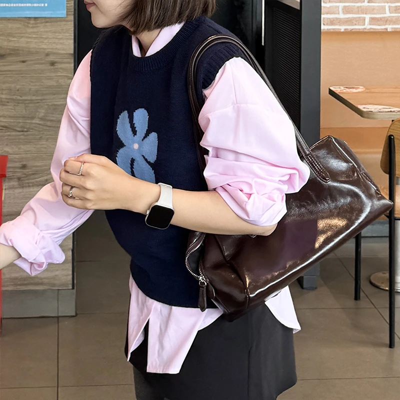 【金恩慧欧尼Hi mood】韩系减龄圆领提花针织背心马甲