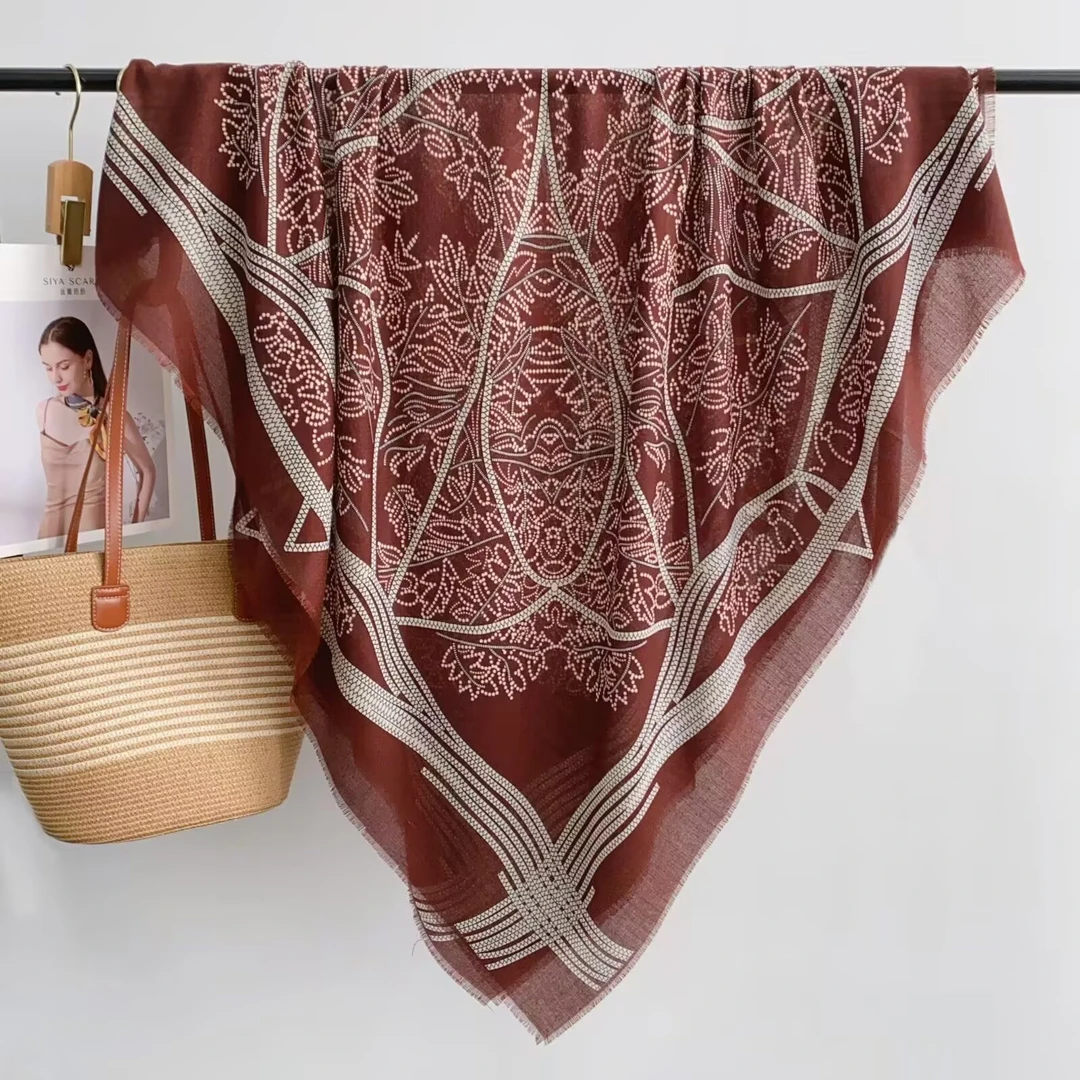 围巾大方巾高端休闲棉130cm*130cm大披肩百搭方巾