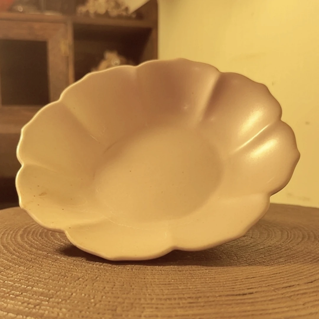00191粉色花朵仿生点心盘餐盘陶瓷盘