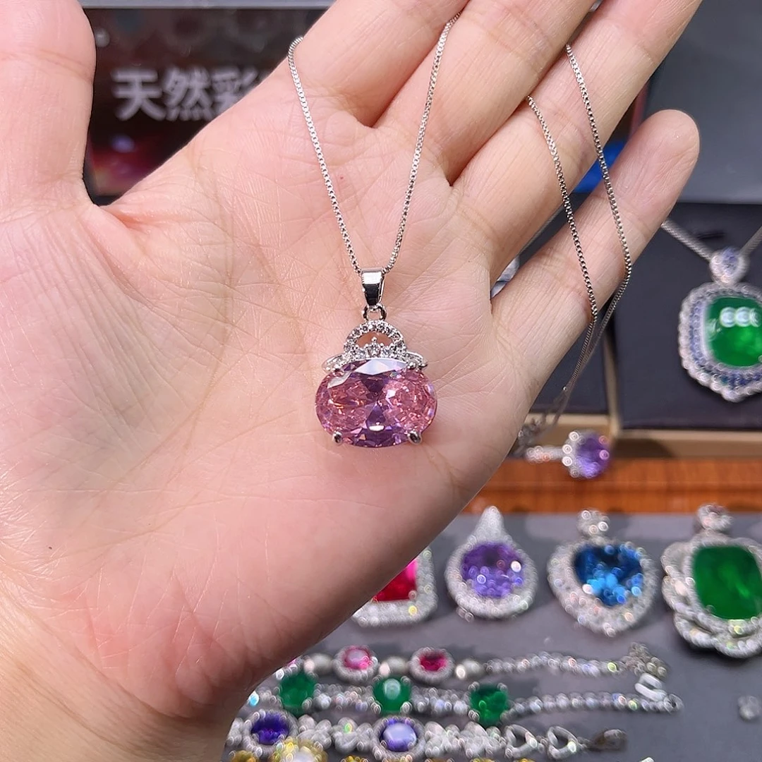 颈饰蓝宝石银S925镶嵌m 26