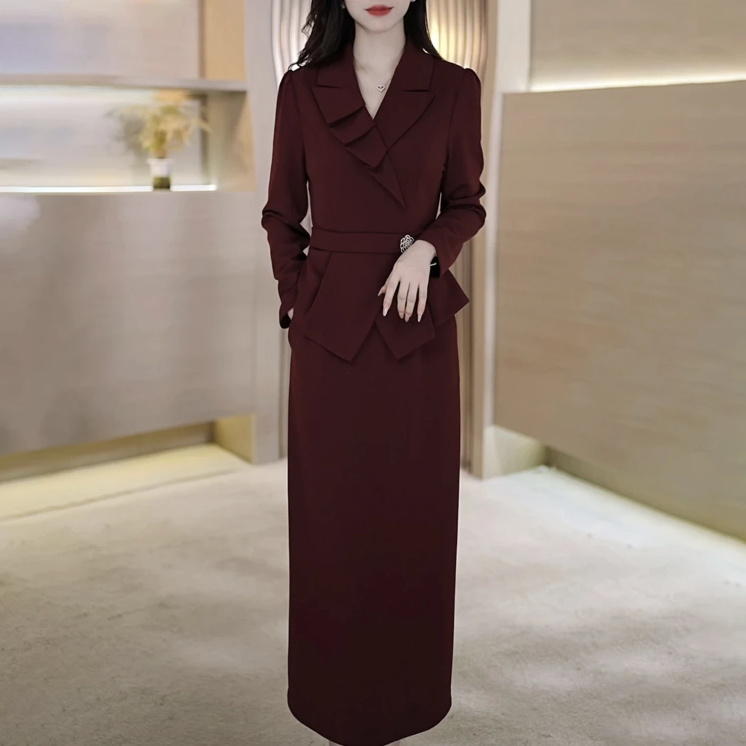 【连衣裙秋冬】2025秋季新款A3290气质洋气时尚遮肉显瘦轻奢连衣裙