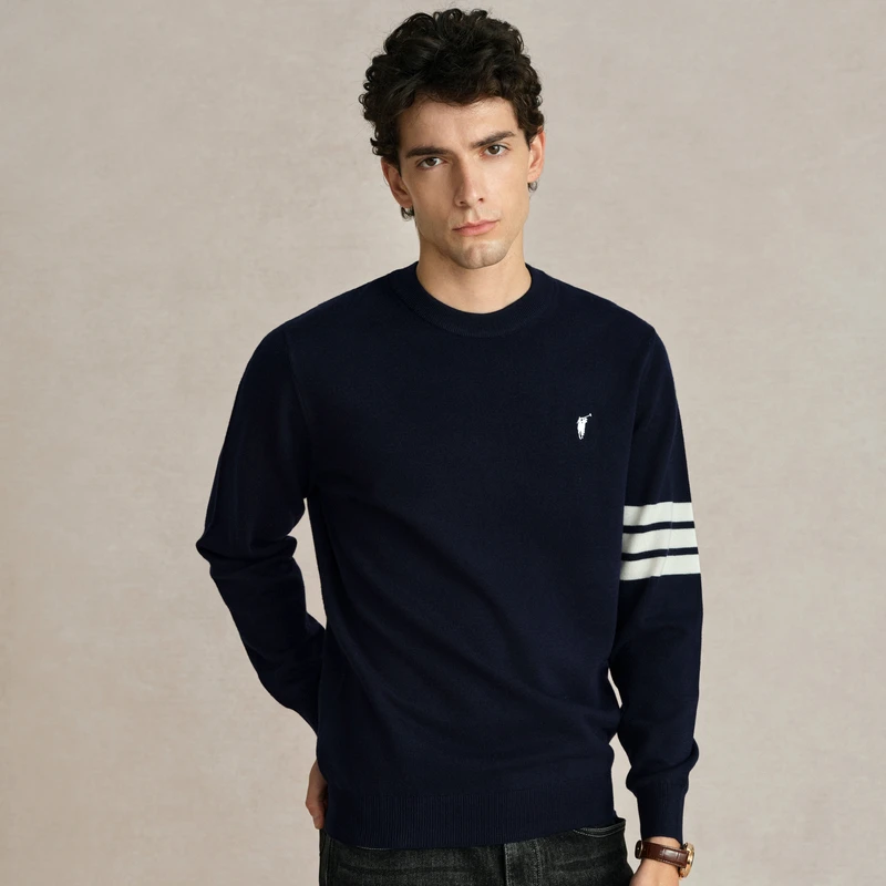 POLOWALK男装2024新品秋冬圆领套头针织衫保暖简约男CEFW44231045