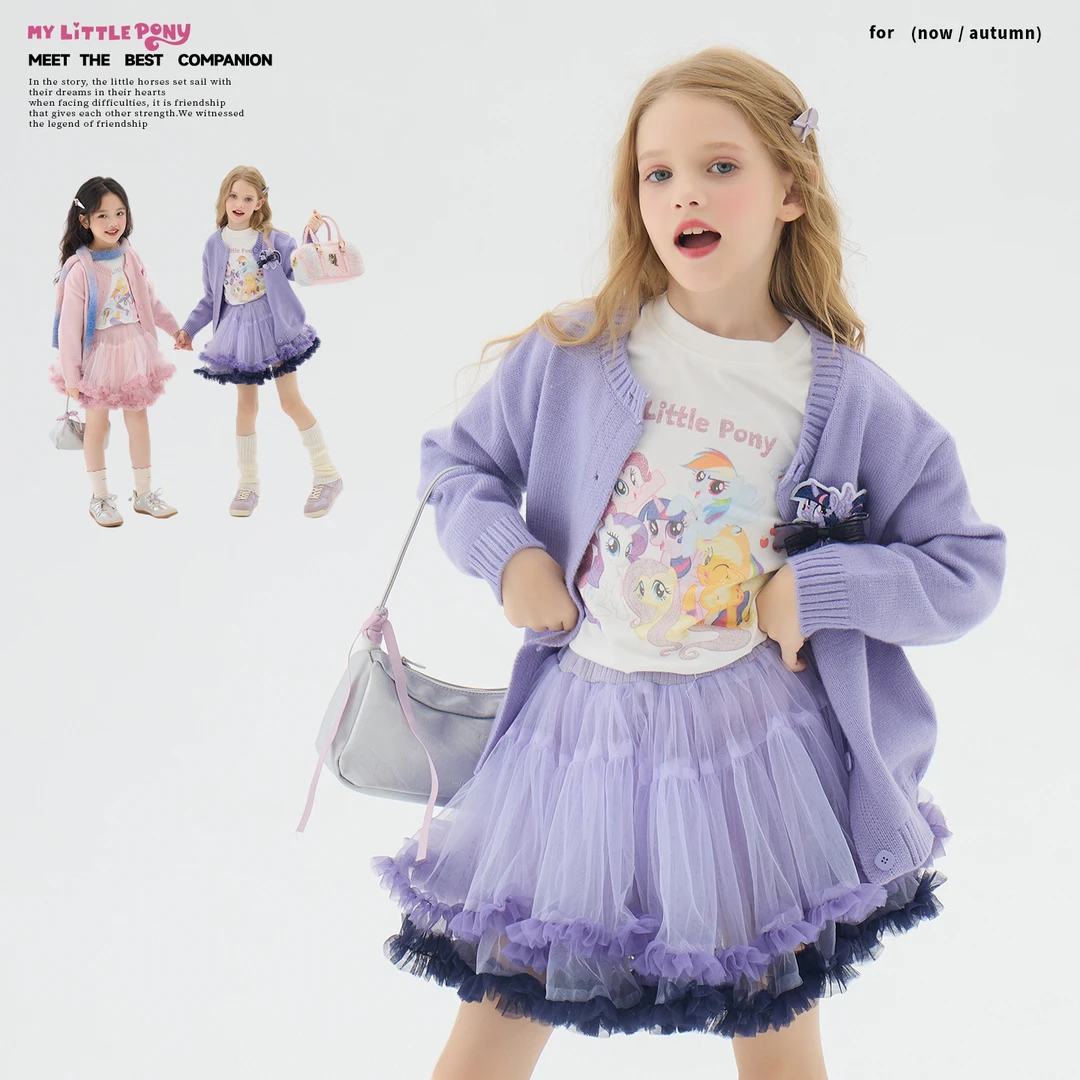 【小马宝莉】儿童春秋蝴蝶结小马tutu裙女童毛衣套装-52655