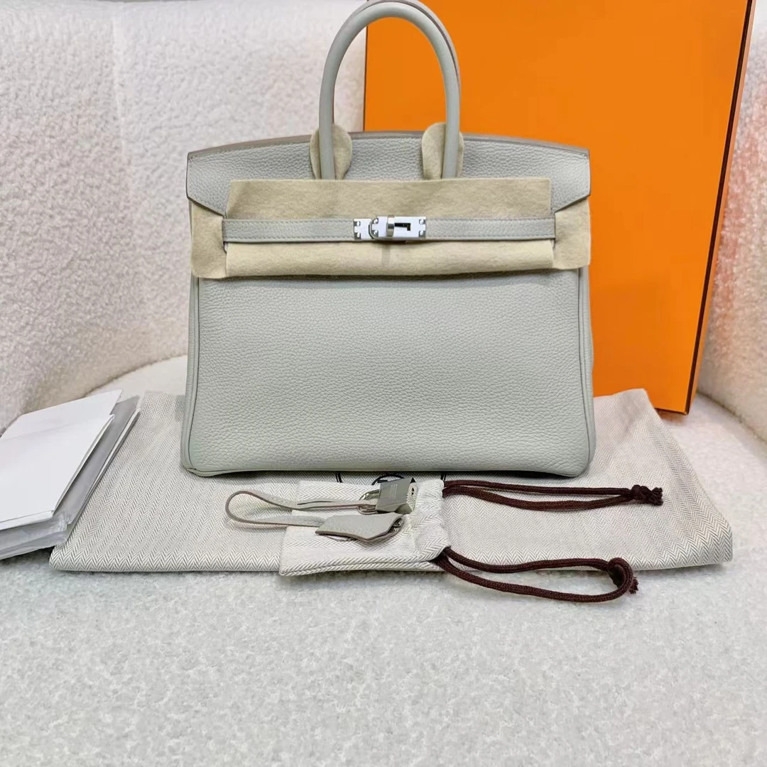 全新未使用 Hermes/爱马仕 壹臻/珍珠灰银扣birkin25 49613384