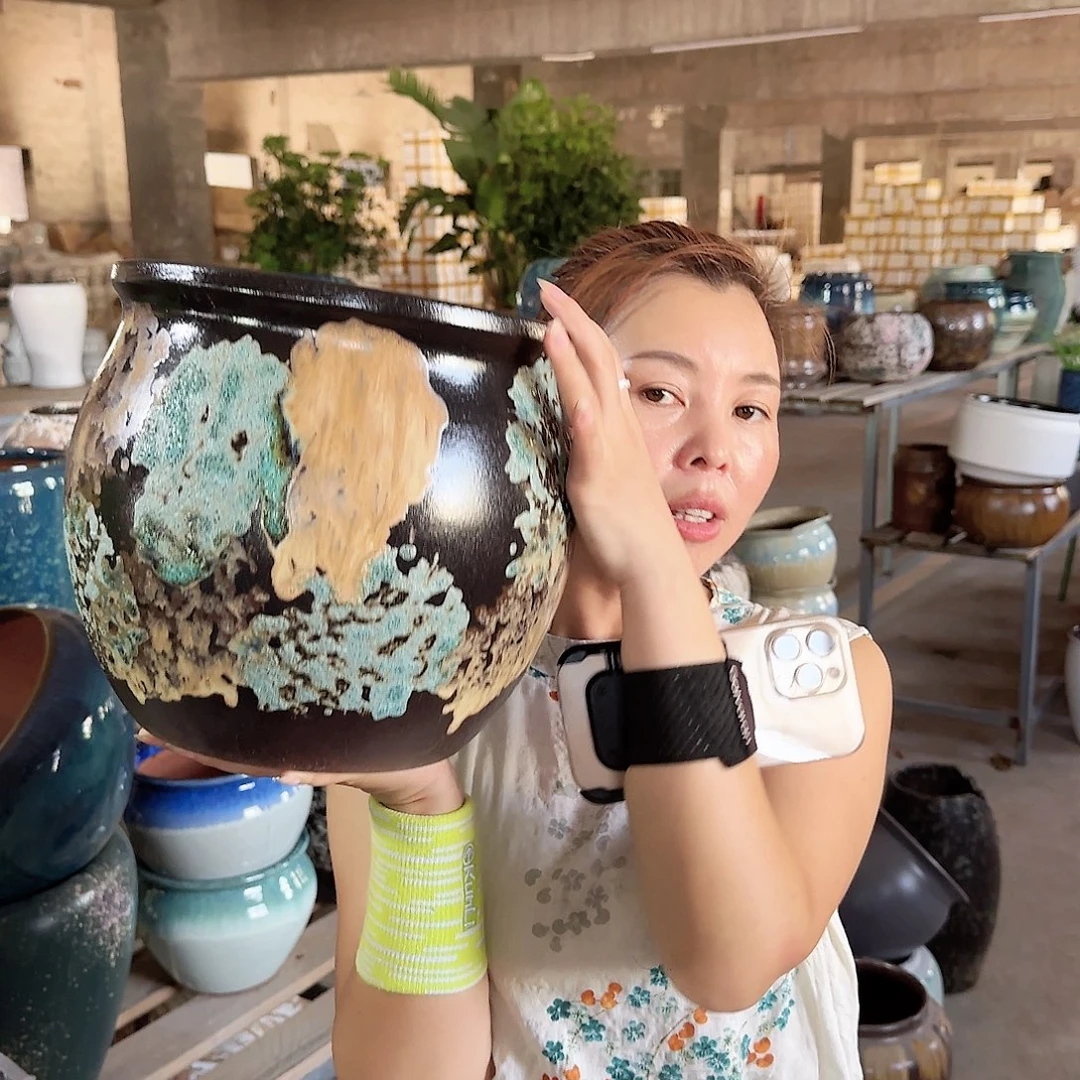 紫砂花盆王嫂花盆0814-756高25口25