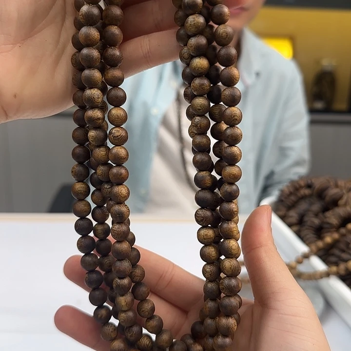 沉香手串白棋圆珠08多样性发货1条定制款30克