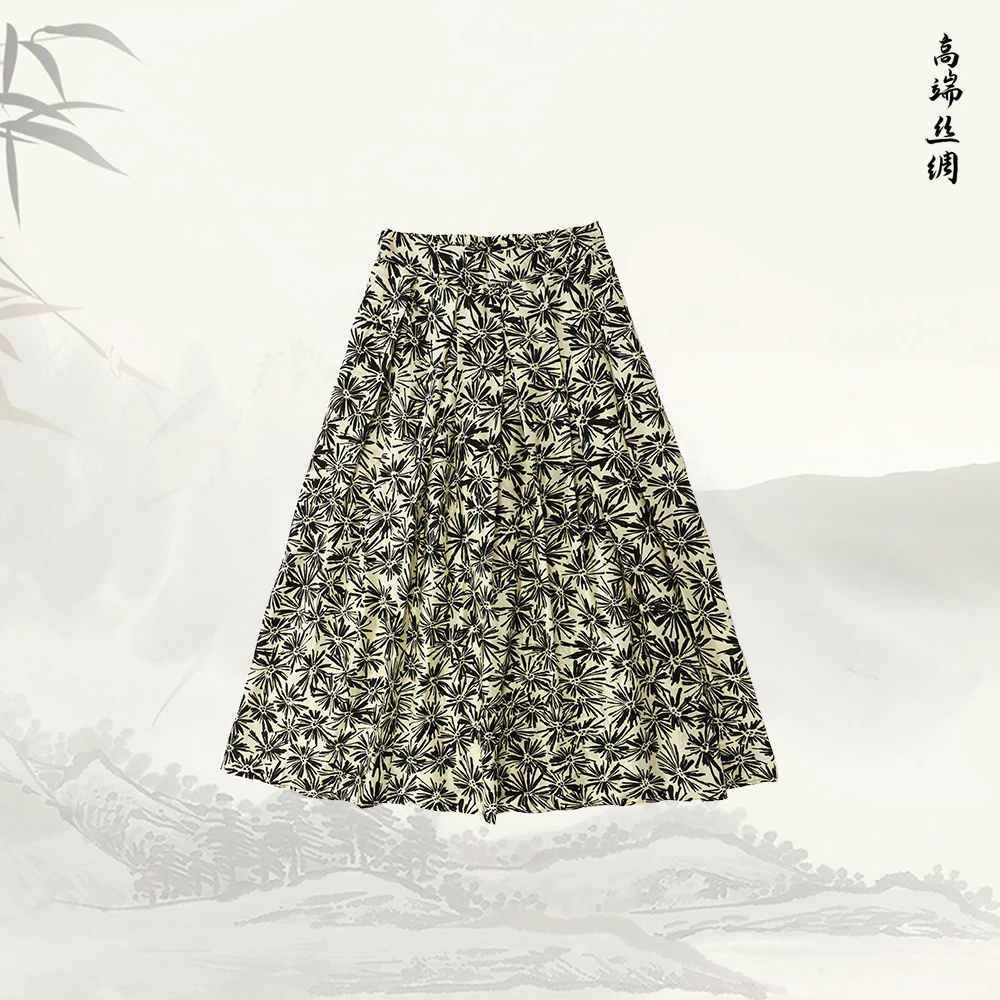 品牌新款桑蚕丝气质百搭高腰显瘦半身裙516312