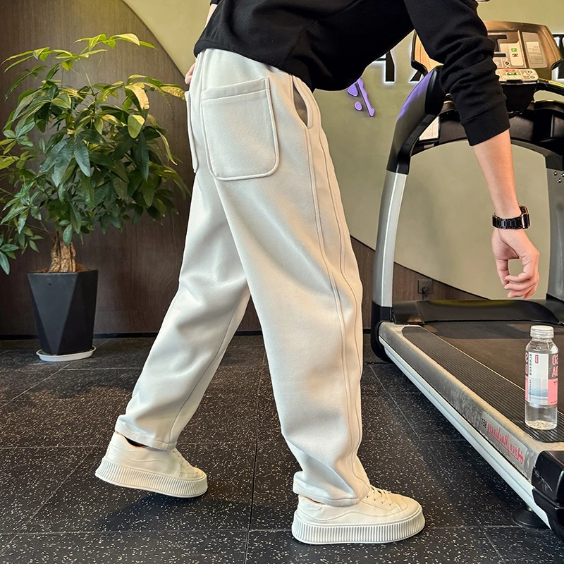 卫裤男士春秋款2025新款爆款宽松休闲卫裤冬装加绒加厚运动长裤子