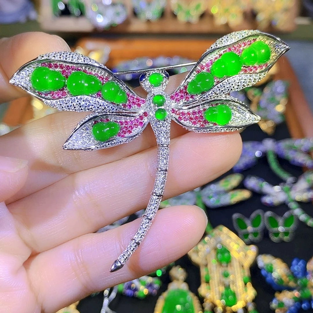 吊坠(不含链)银S925镶嵌翡翠