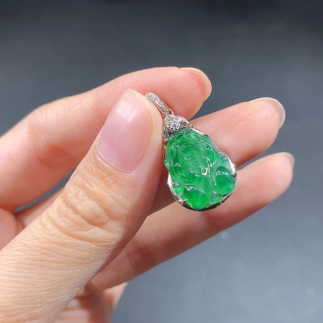 银S925镶嵌戒指翡翠翡翠