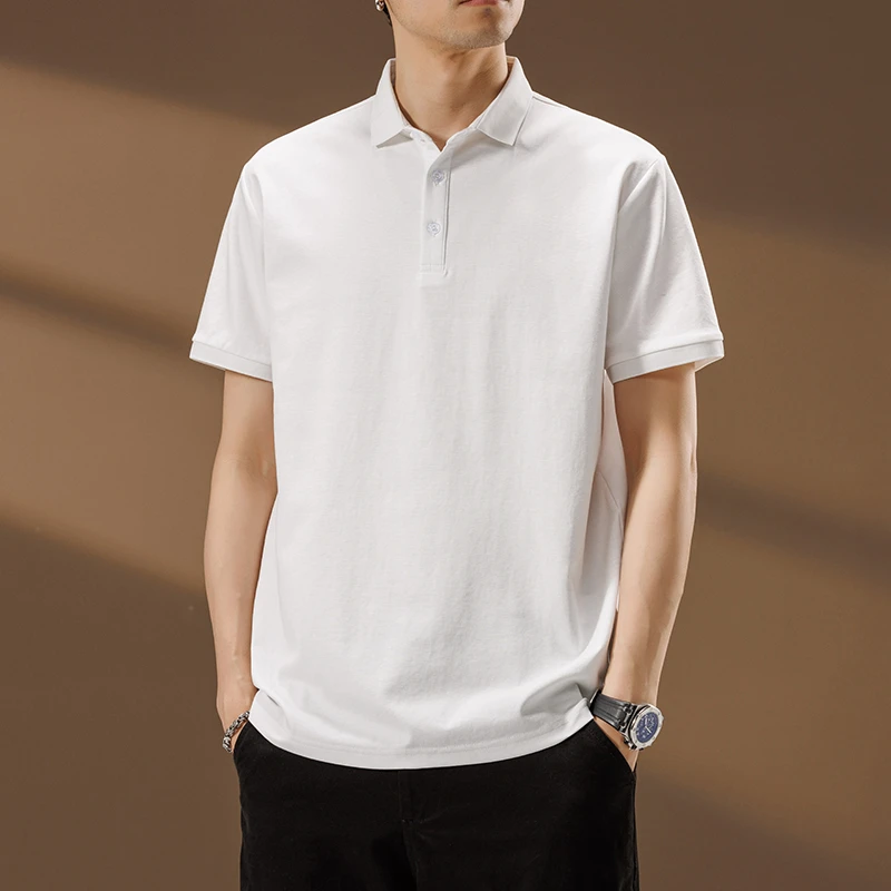 大码男款短袖t恤夏季胖人纯色翻领polo衫200斤休闲男装宽松半袖