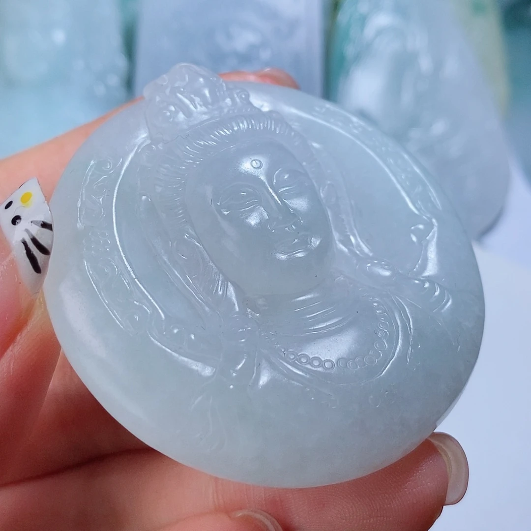 定制翡翠未镶嵌毛货付款后确认抛光