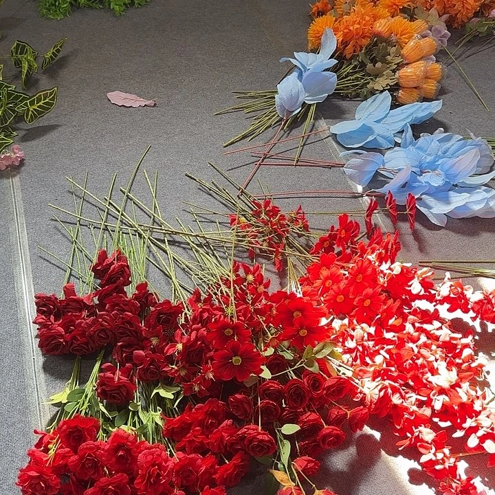 红色系花材50支仿真花
