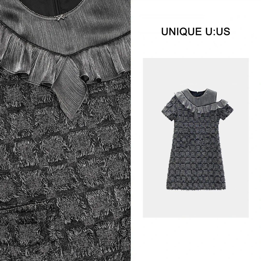 UNIQUE U:US【春雾纪】春季宽松显瘦高级百搭连衣裙-250810曼