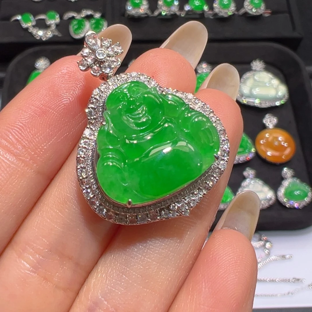 翡翠18K金镶嵌颈饰收到货48小时鉴赏期