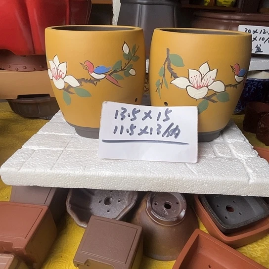 宜兴紫砂花盆二个