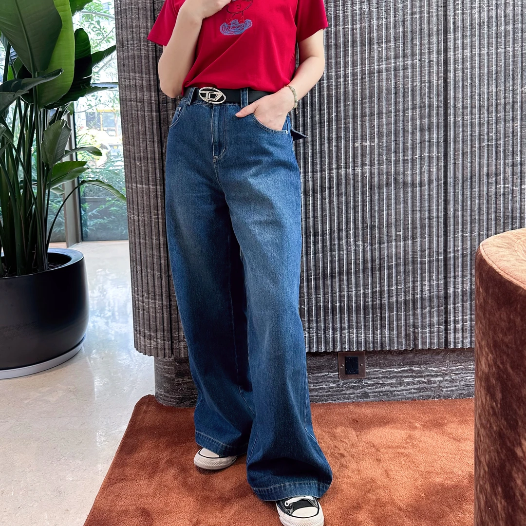 休闲风高腰薄款女薄款牛仔裤休闲潮流