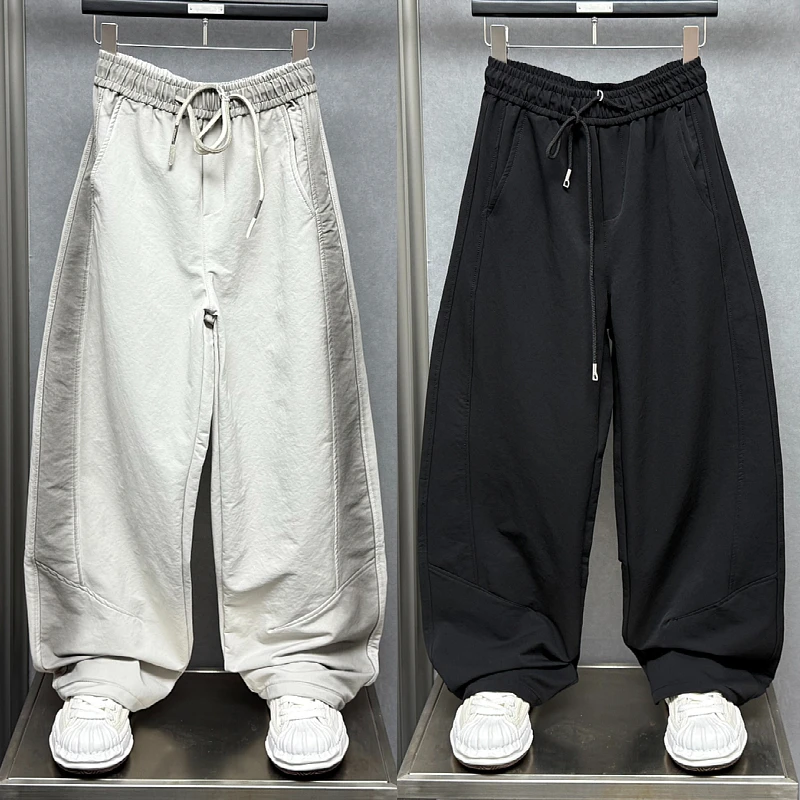 秋季新款美式高街潮流复古扎染休闲裤宽松直筒垂感百搭阔腿长裤男