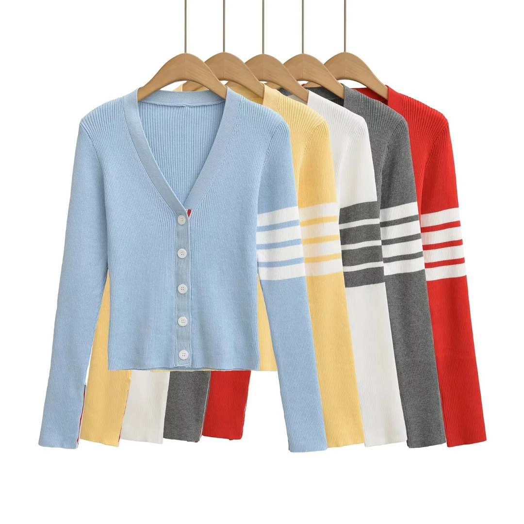 XZ2580 纯欲风v领针织长袖