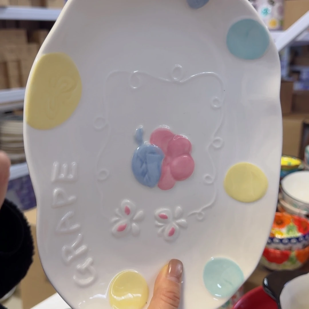 陶单柄盘子一只看图