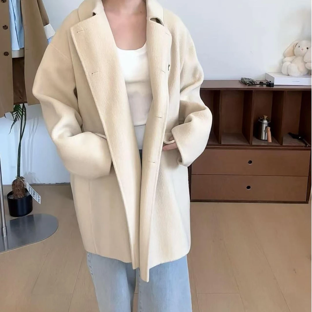 TOTHEND萧山店‘炸场大衣“定做羊毛面料 中长款手缝双面羊毛大衣