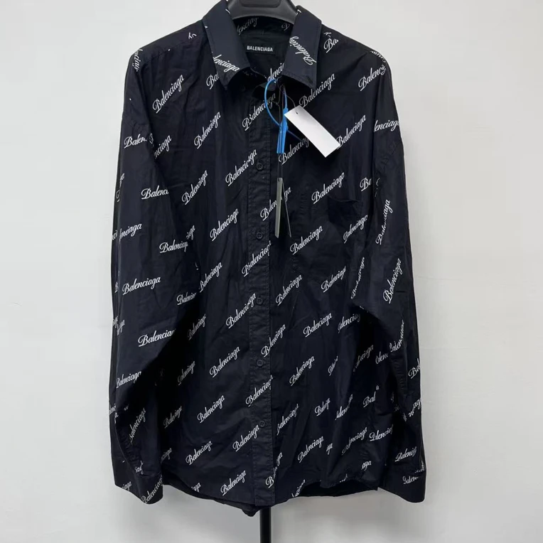 未使用 Balenciaga/巴黎世家 Logo印花经典长袖衬衫 01680