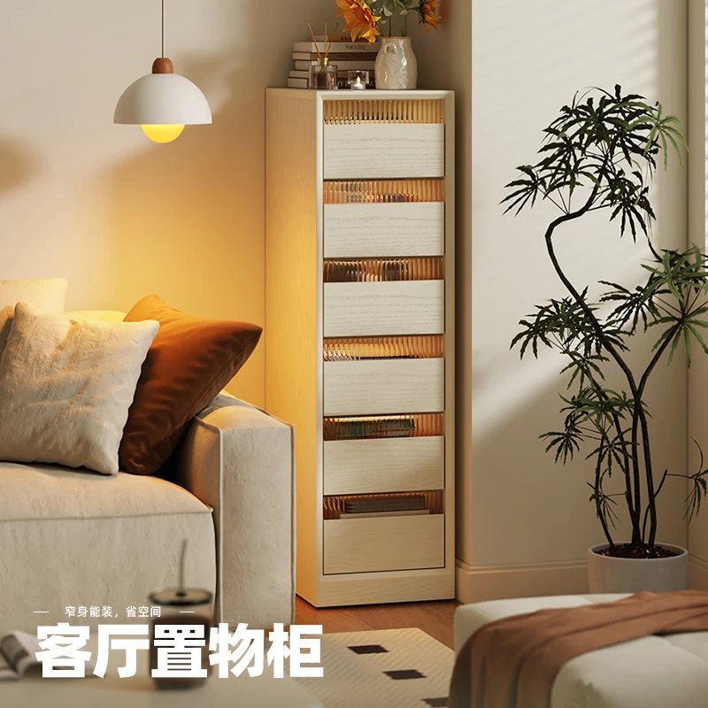 【实木斗柜】2225边柜抽屉柜客厅收纳柜电视柜旁五斗柜奶油风小柜子