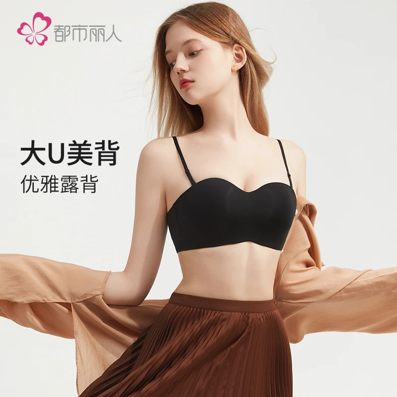 都市丽人软尺码内衣无痕防滑抹胸透气聚拢跑跳不掉文胸女2025新品