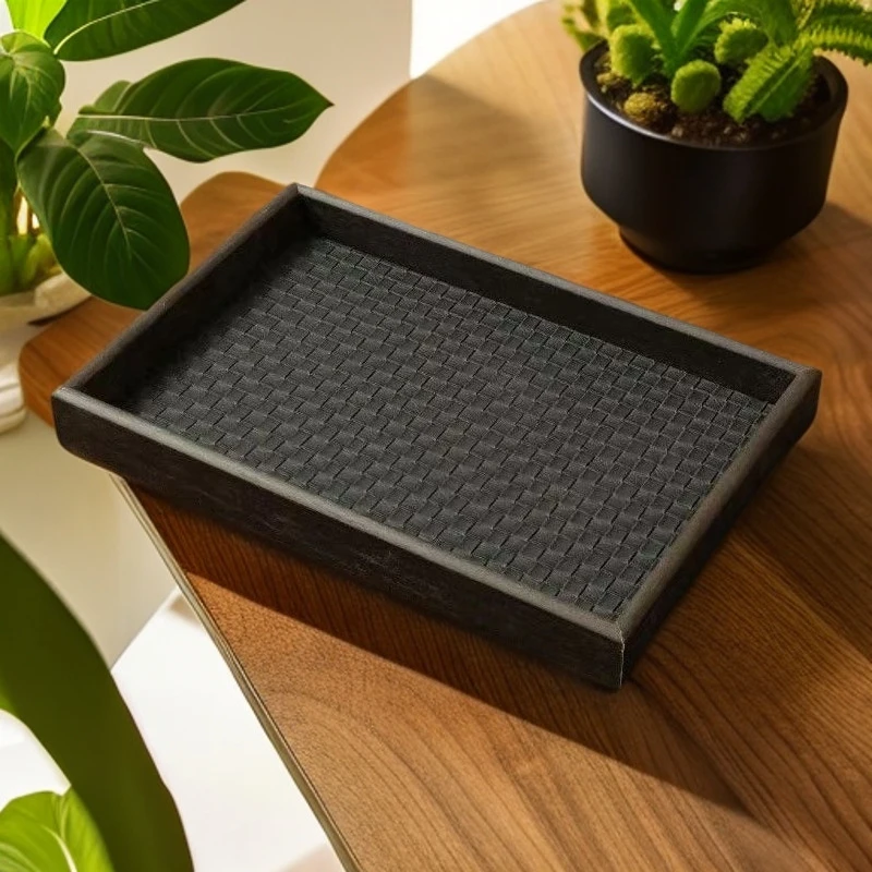 复古长方形桌面首饰木质首饰盒托盘珠宝戒指项链收纳饰品道具TL