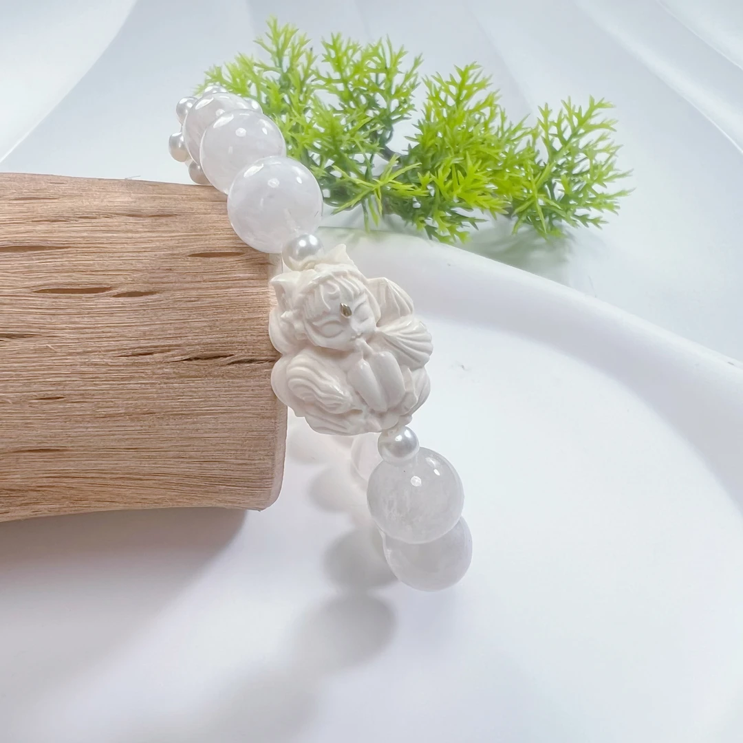 非金属仿水晶手链 新款雪花幽灵手串猛犸凤九单圈珠链