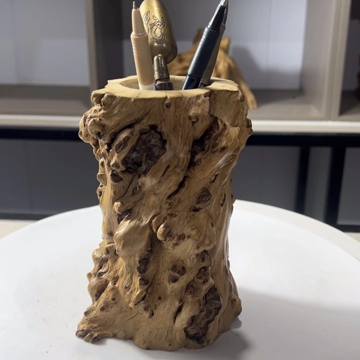 木石榴木榴疤茶桶笔筒