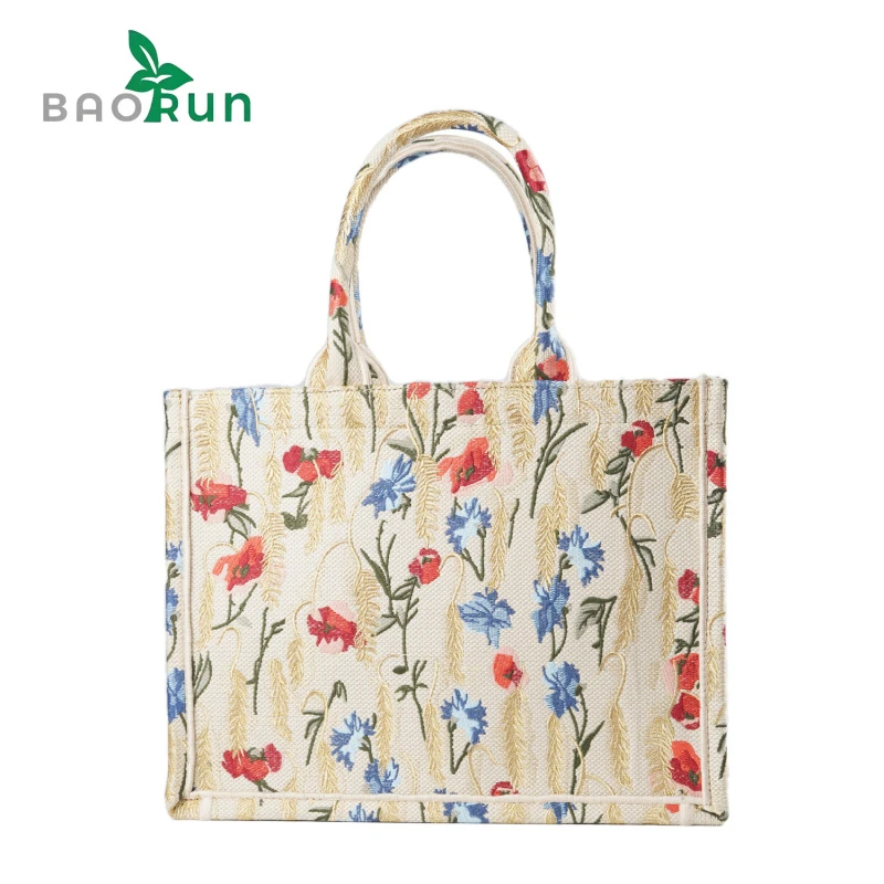 【高版本-35刺绣托特-帆布】小众设计女包手提帆布包浪漫印花手袋