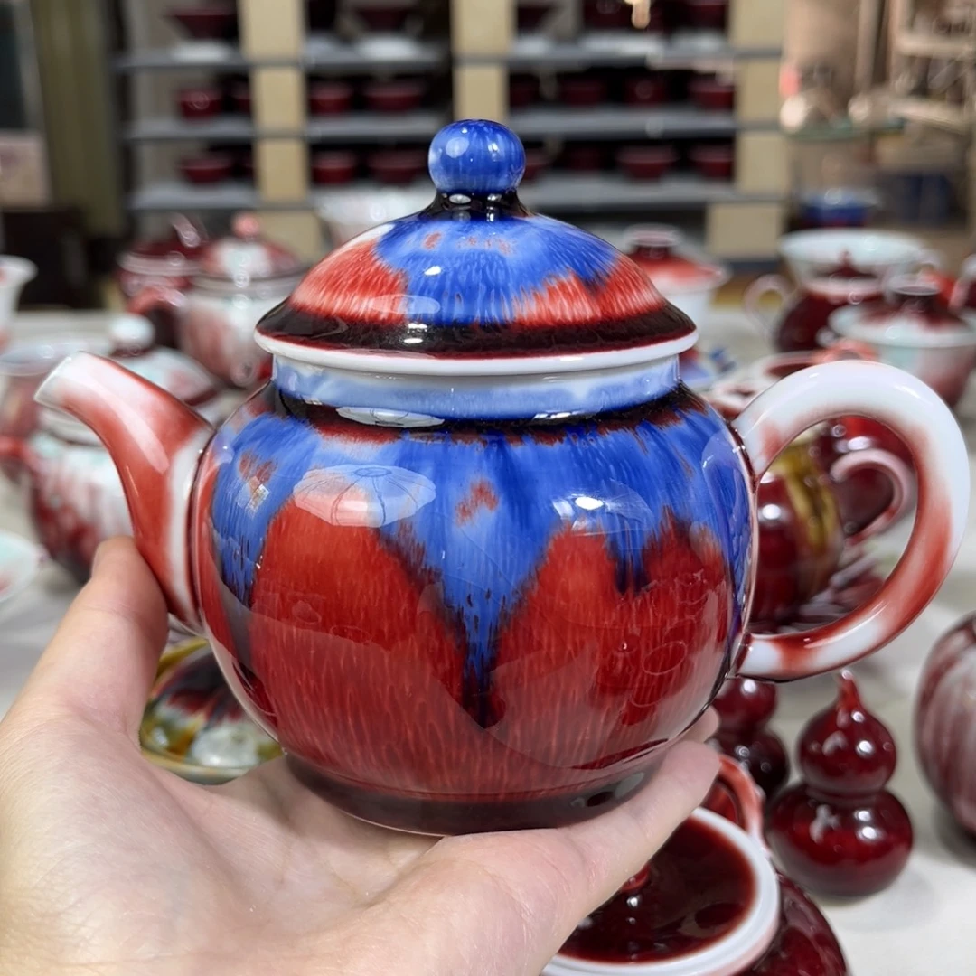 S***胖花釉 茶壶。